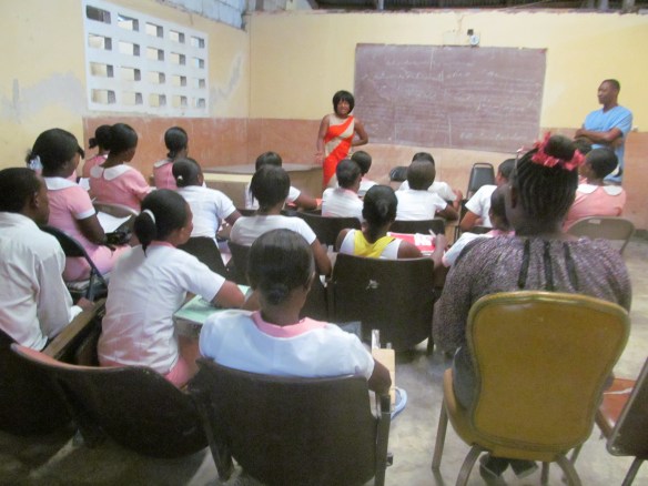 Presentation on Domestic and Sexual Violence to a class of nurses in Croix de Bouquets.
